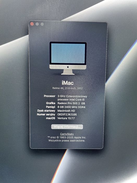 Apple iMac 21,5” i5 ssd 256gb 8gb ram retina 4k!!!