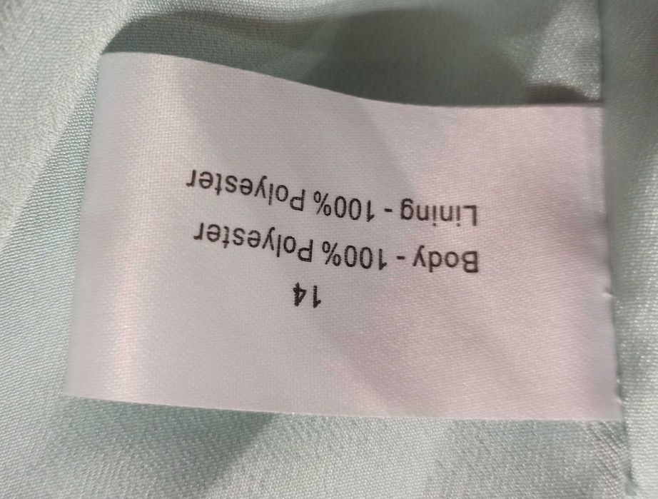 Zwiewna romantyczna miętowa sukienka vintage BIBA