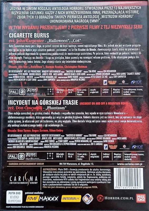 Cigarette Burns, Incydent na górskiej trasie - film DVD