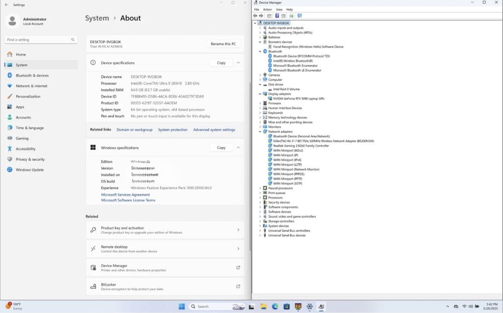 MSI Titan 18 HX A2XWJG/ Ultra 9 285HX/ GeForce RTX 5090 24 gb/ 64 RAM