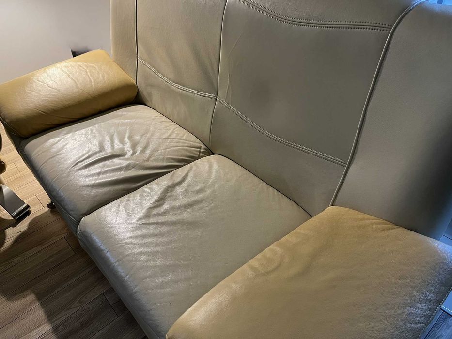 Wypoczynek skórzany 3+2, wersalka + sofa