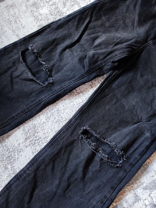 Spodnie z wysokim stanem szerokiemu nogawki