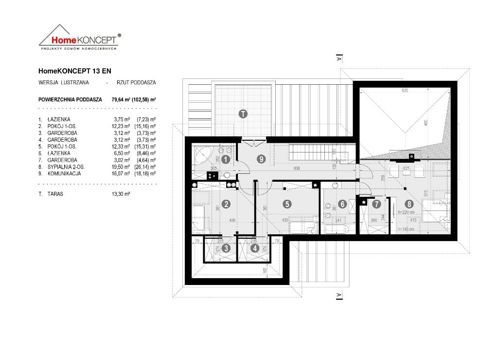 Projekt domu nowoczesnego HomeKONCEPT 13 L salon 110 m2 za PÓŁ CENY
