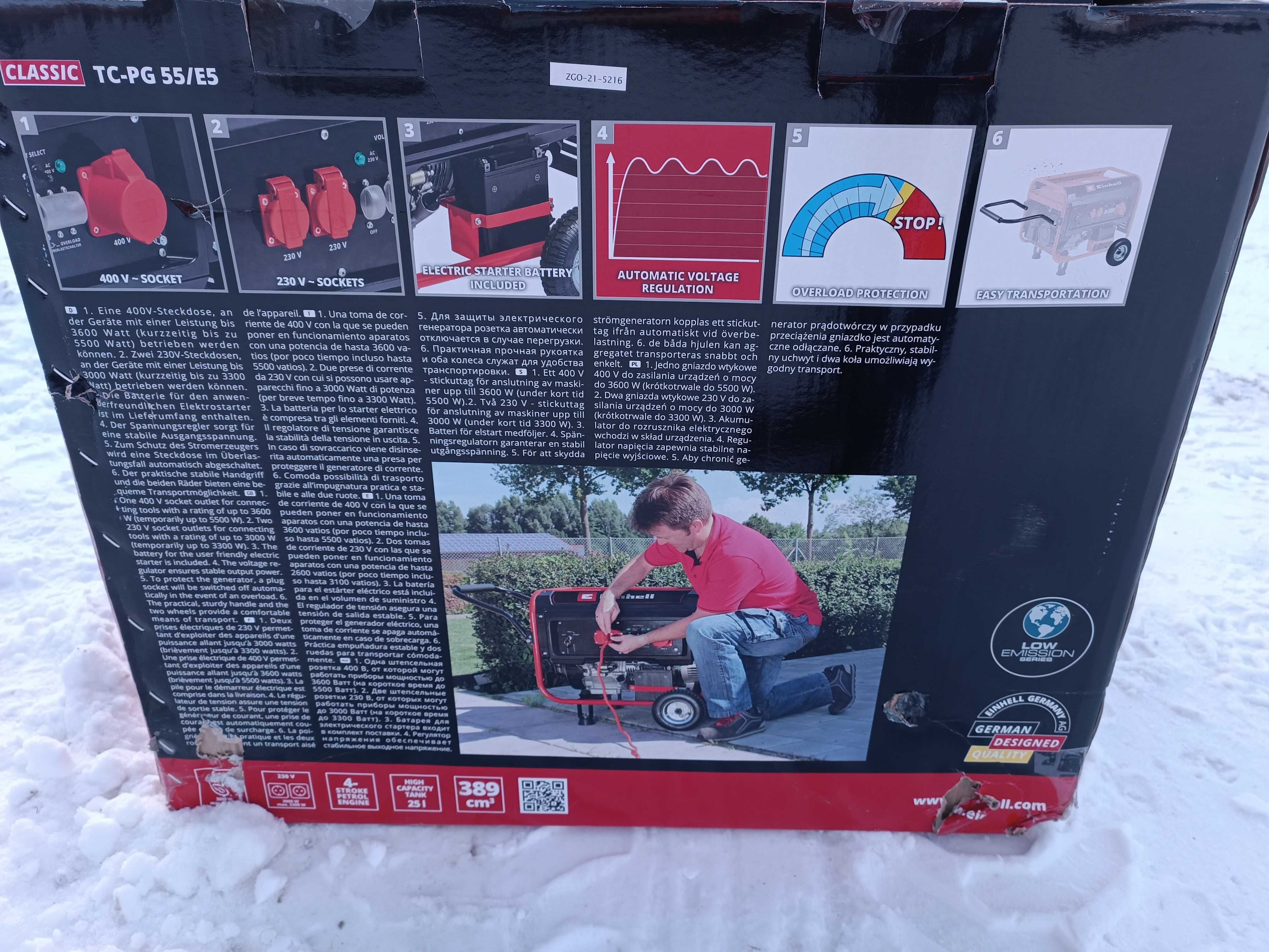Agregat Einhell TC-PG 55/E5 nowy AVR, siła, na benzynę