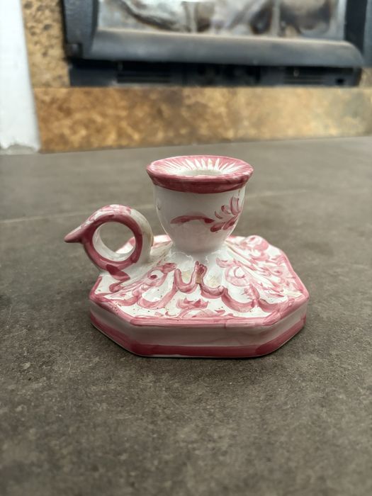 Castiçal Artesanal Pintado à Mão