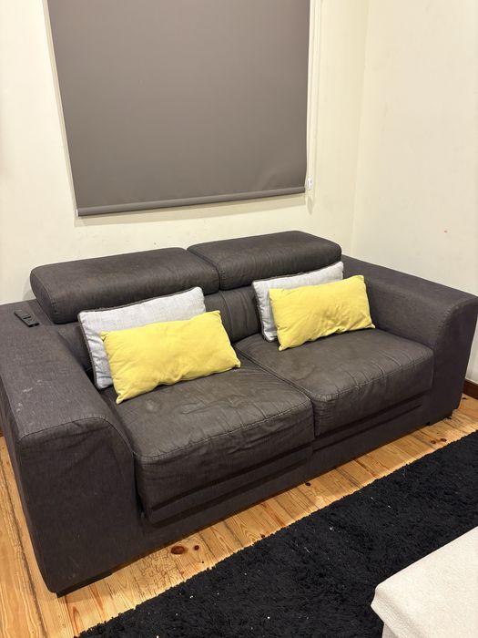 Sofa cinzento reclinavel