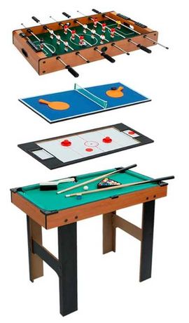 Mesa de jogos 4 em 1 - Matraquilhos, Bilhar, Ping-Pong, Hoquei