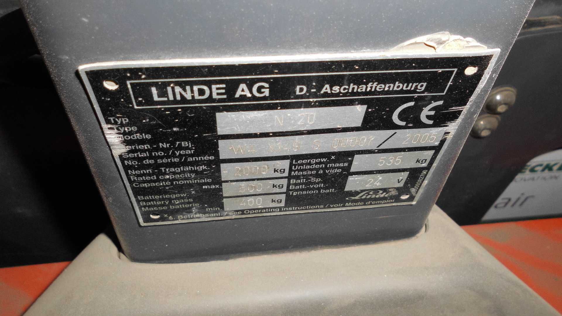 Wózek widłowy LINDE N20, nr W4X149S00007, 2005 rok, S012545