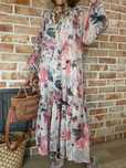 H&M długa maxi luźna obszerna oversize sukienka Boho kwiaty XL