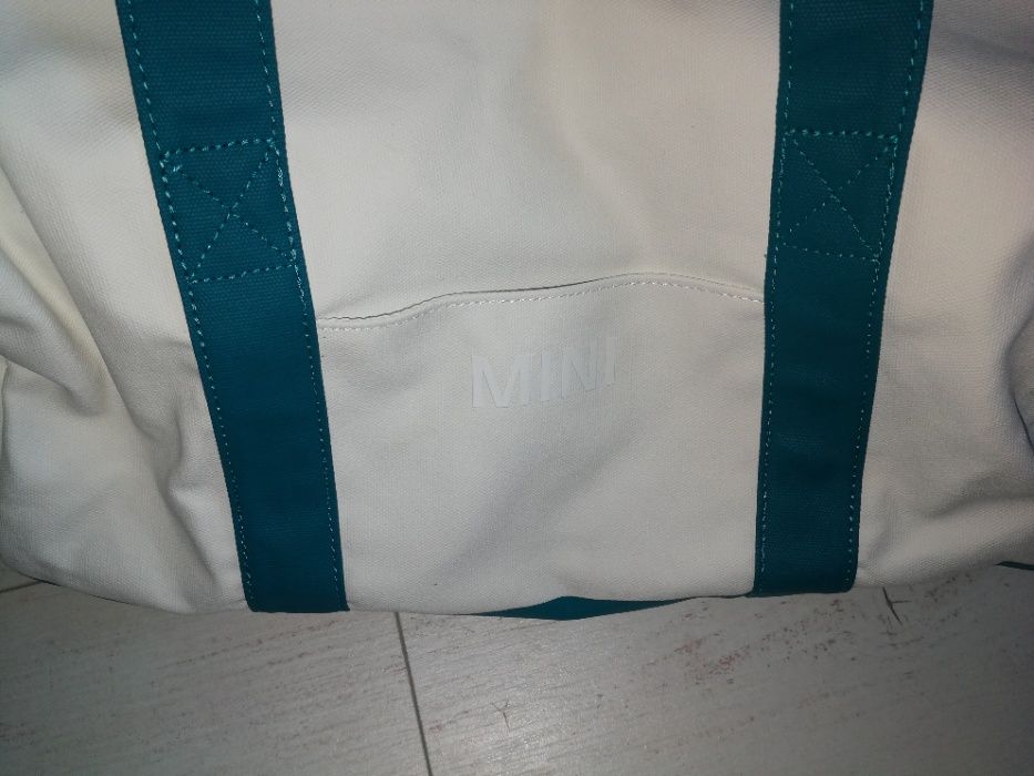 MINI Duffle Bag White/Aqua