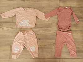 2x komplet zestaw 80 74 newbie dresik dres body legginsy bluza spodnie