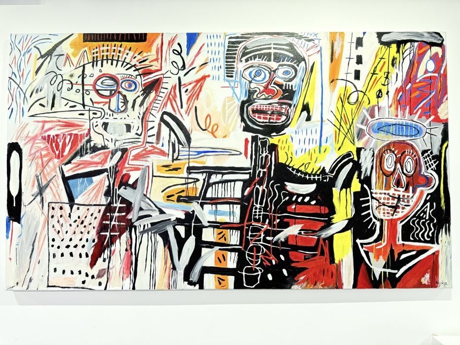 Duży obraz ręcznie malowany 120x70 pop-art street art ekspresjonizm