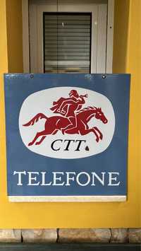 Placa Esmaltada “CTT Telefone” dois lados