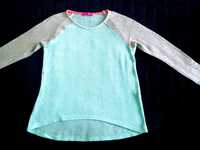 R.  140 bluzka, sweterek, sweter, niebieski, szary, cienki
