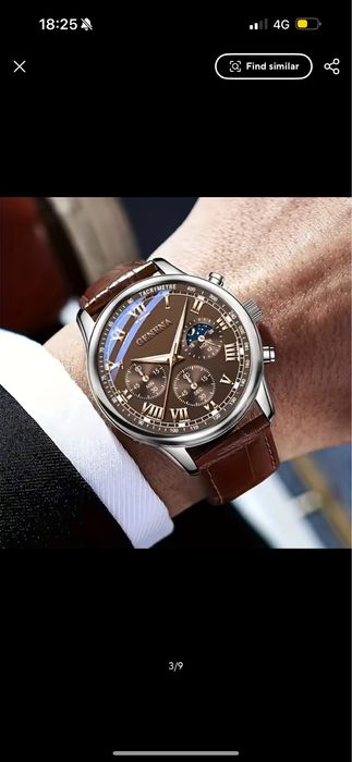 Relógio Masculino Geneva Luxo – Novo, Elegante, Materiais de qualidade