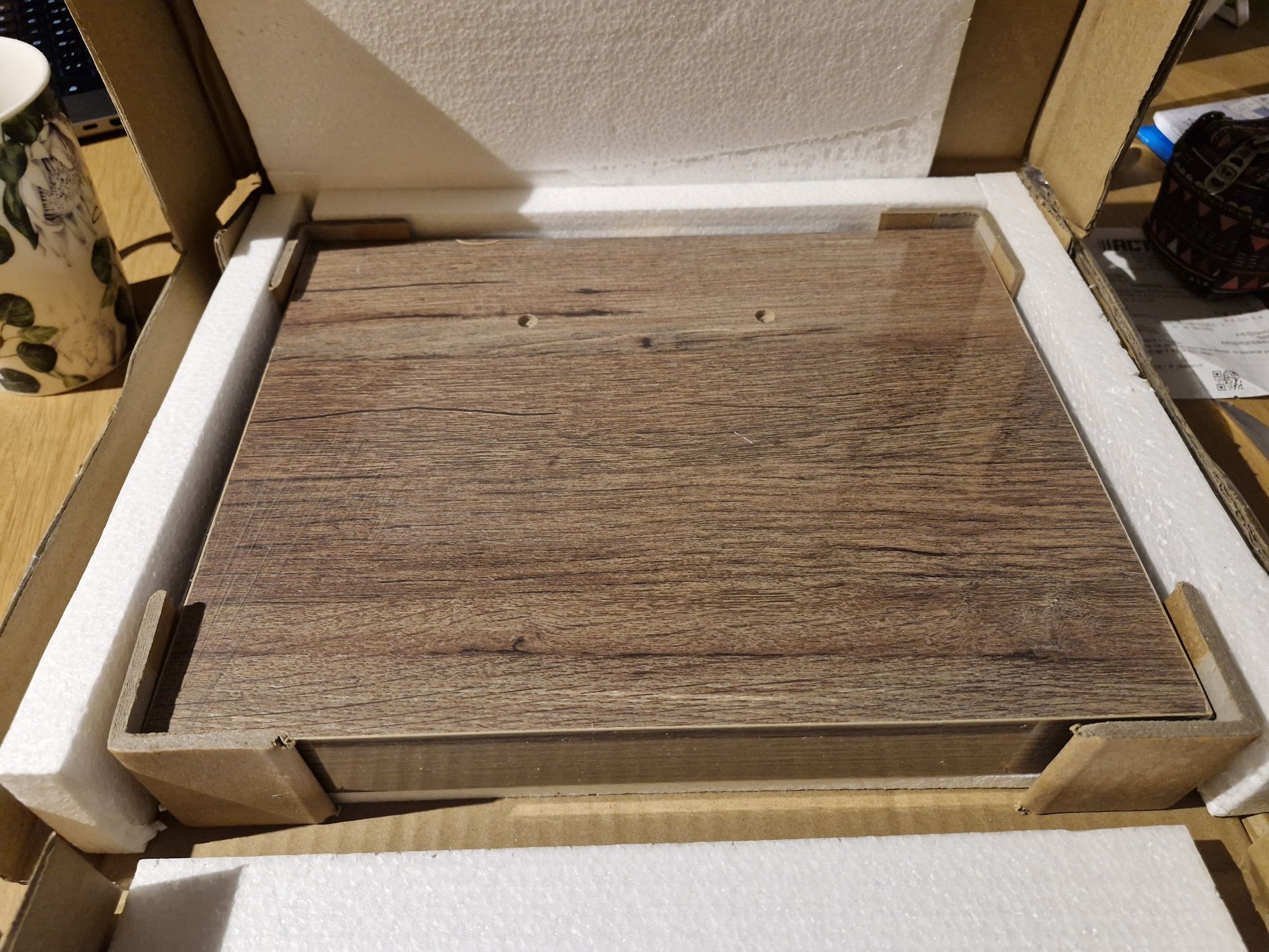 Półka ścienna Stilista Volato, 30 cm, ciemne drewno