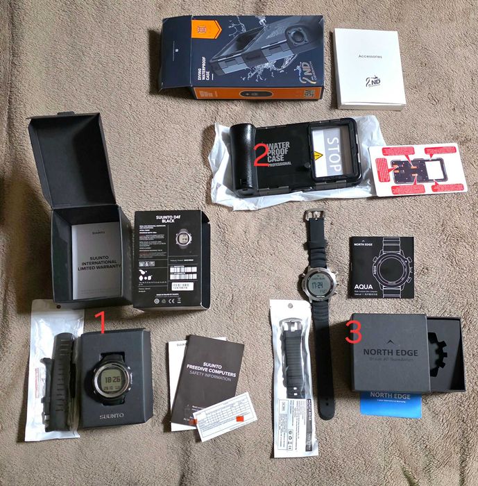 Разное снаряжение для дайвинга, подводной охоты, снорклинга и плавания