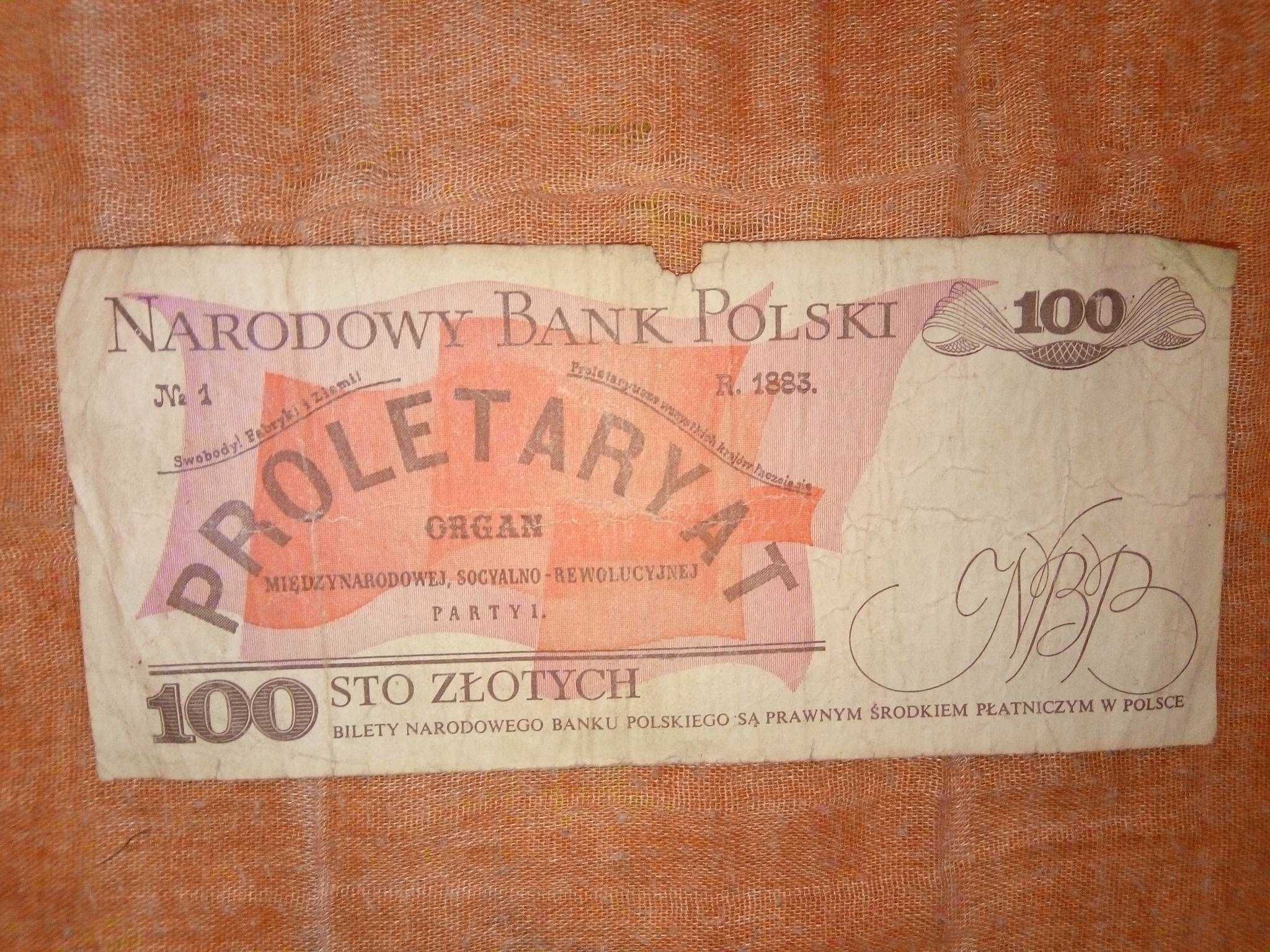 Banknot NBP 100 złotych polskich sto Ludwig Waryński PRL 1986