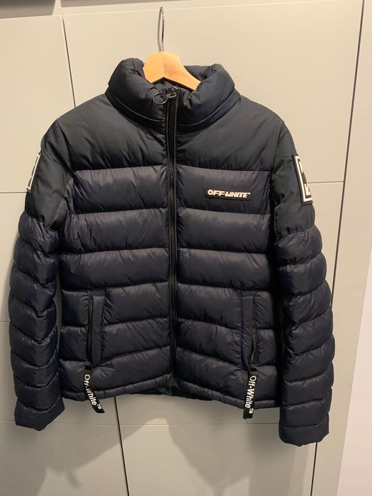 Kurtka puchowa off white czarna męska XXL M