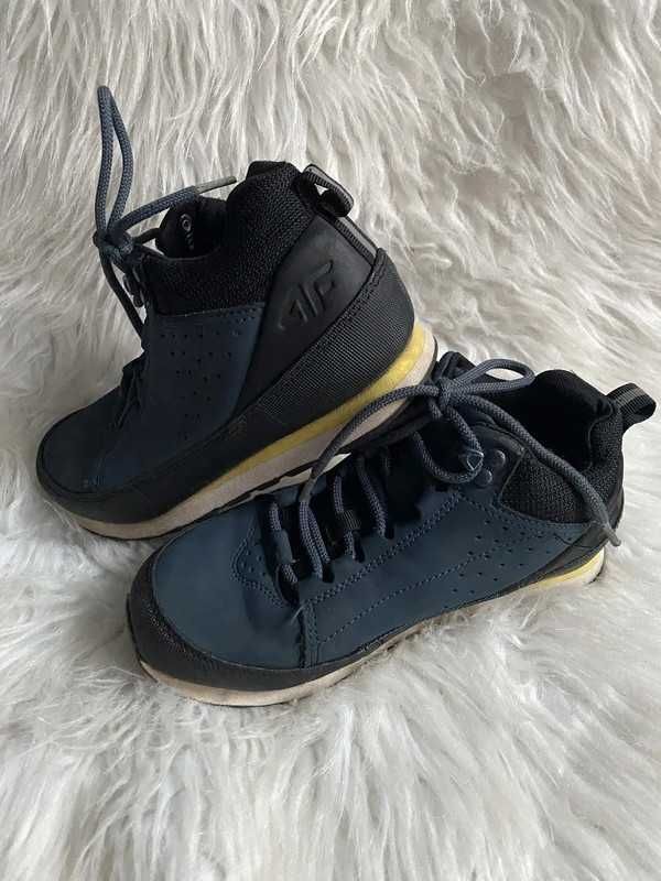 Granatowe jesienne sznurowane buty Lifestyle Hiker 4F roz.35 22,5cm