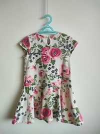 Sukienka dla dziewczynki H&M 86-92cm 1,5-2 lata krótki rękaw