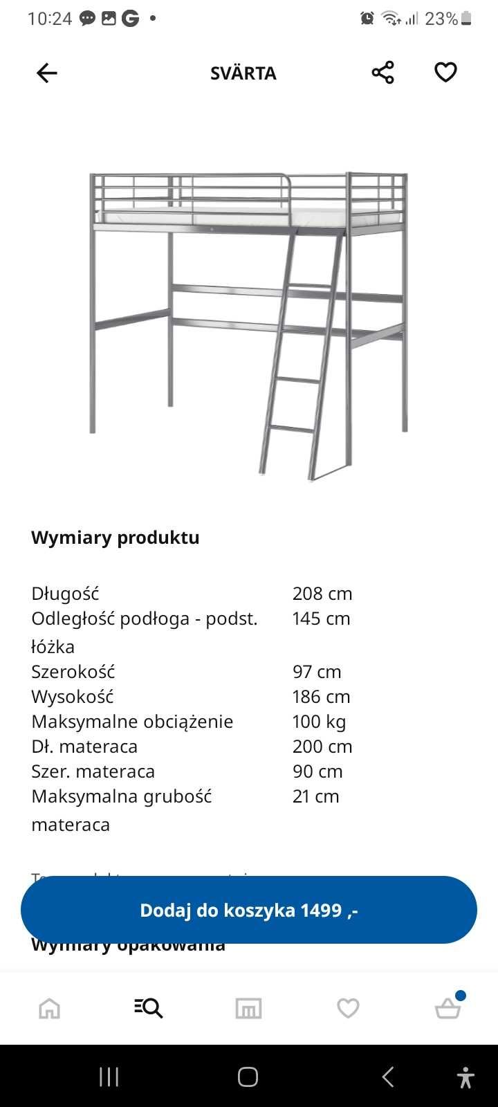 Metalowe łóżko piętrowe IKEA