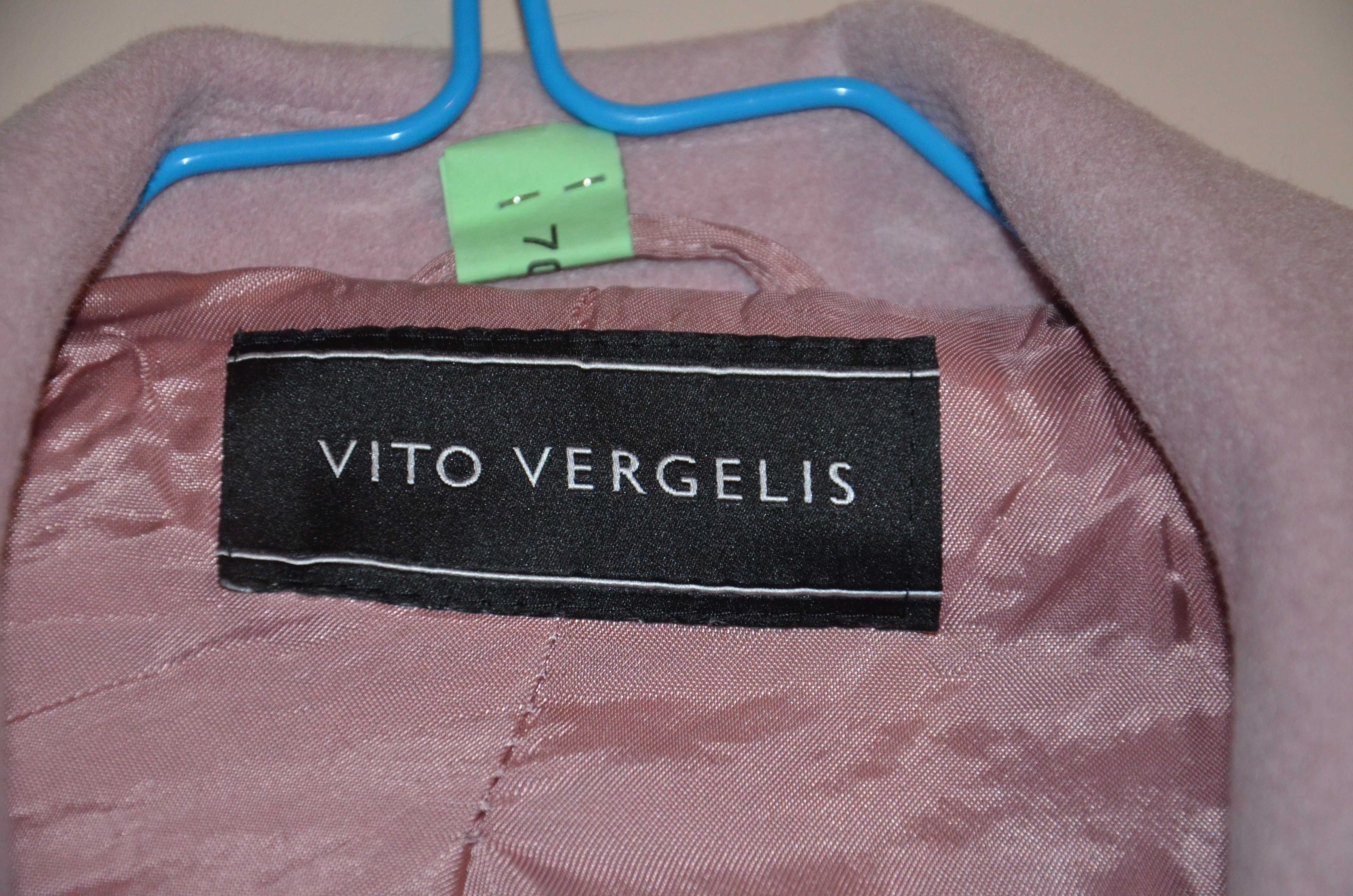 Płaszcz jesienny pudrowy róż Viti Vergelis rozmiar M/L