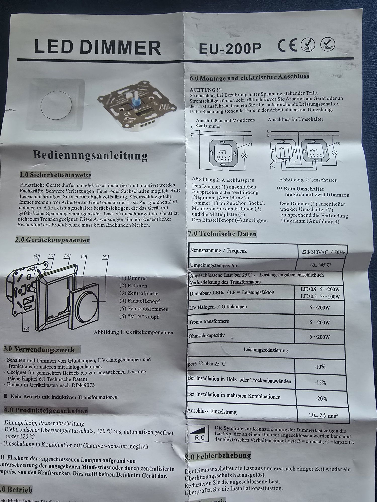 Moduł ściemniający EU-220P do żarówek LED