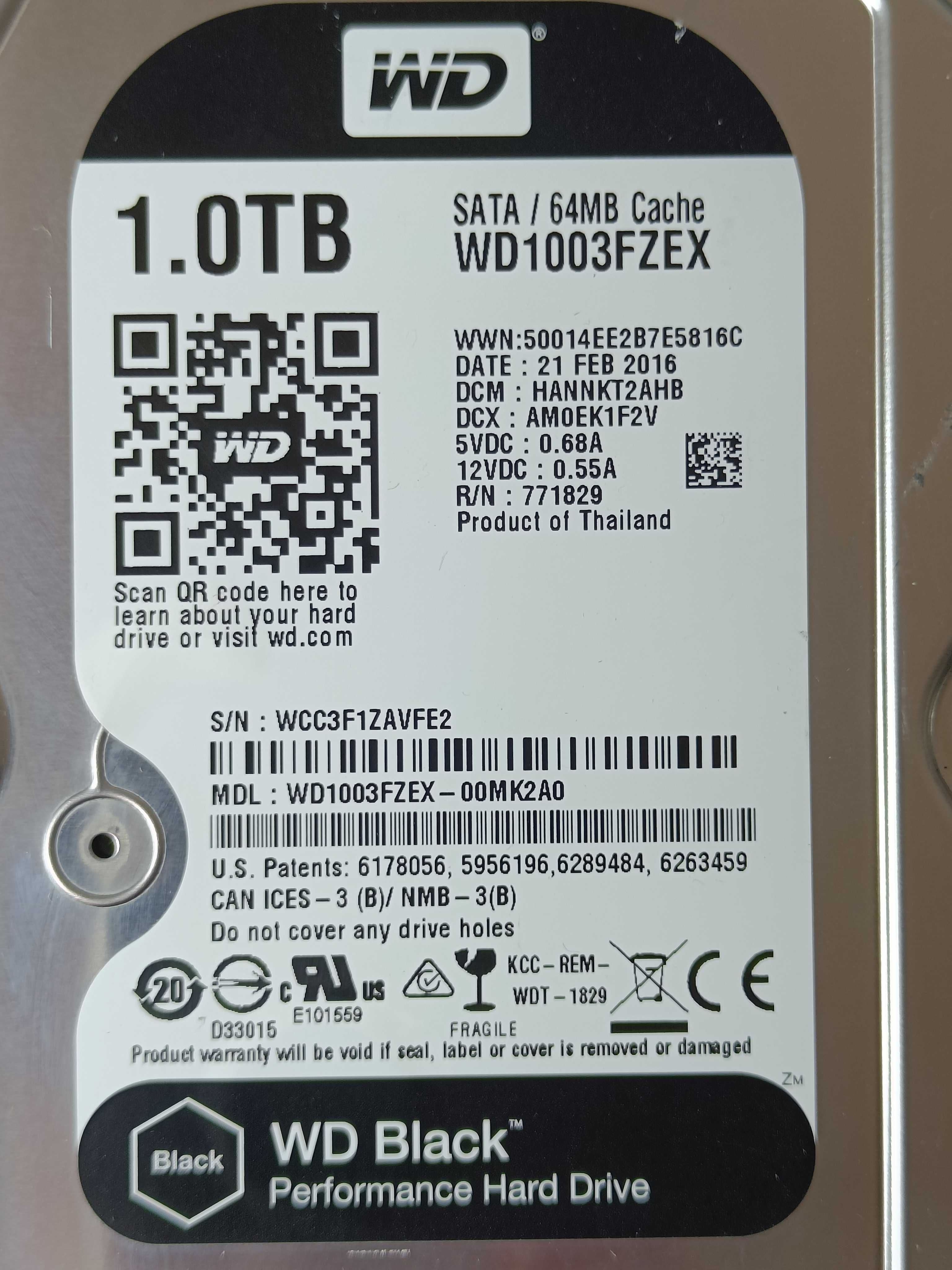Хард Диск HDD Hard Disk Western Digital BLACK 1 TB 7200rpm WD1003FZEX