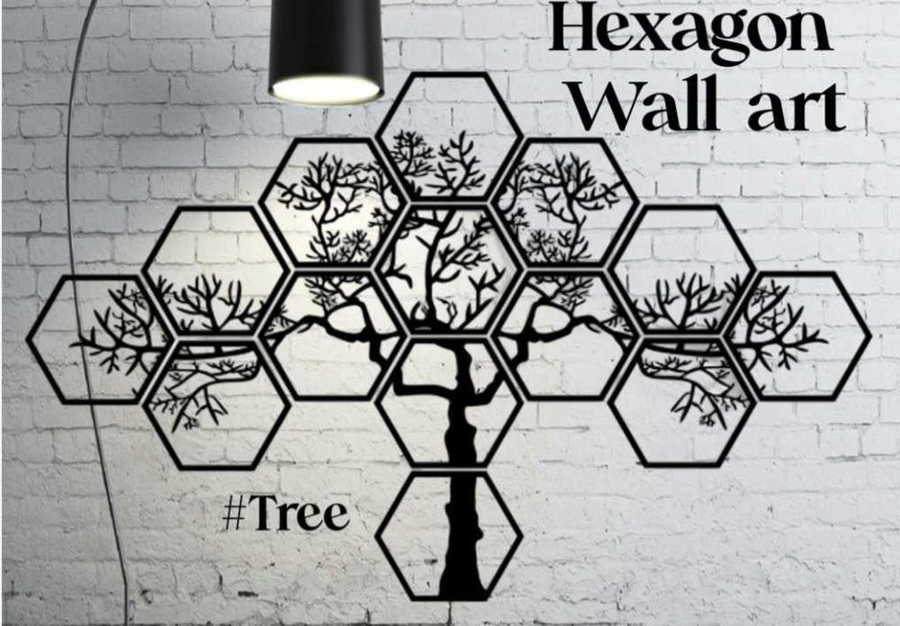 Hexagon Wall art Tree (obraz naścienny)