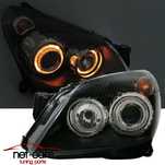Reflektory lampy przednie przód OPEL ASTRA H Angel Eyes wzór Xenon