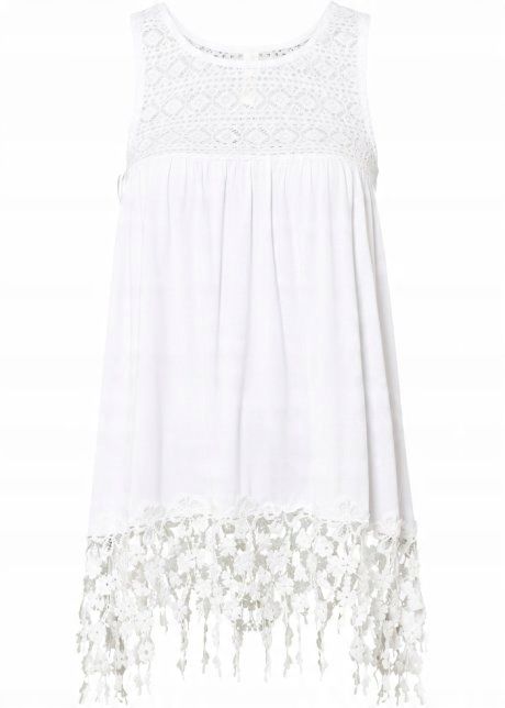 B.P.C top śmietankowy z koronką r.36/38