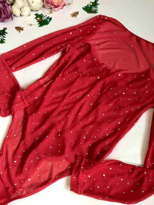 Боді Оксамитове. Сітка. Блискітки. Новорічне. Сток. M розмір