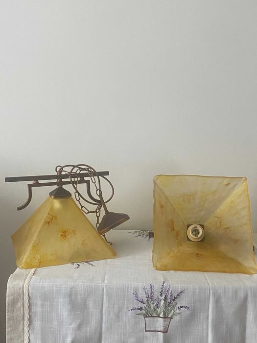 Oryginalna szklana lampa wisząca duża