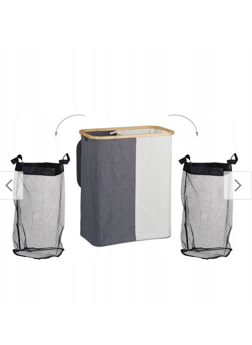 Kosz na pranie z 2 przegrodami 110l