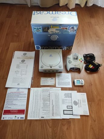 Dreamcast c/comando, cabos Vmu Manuais e caixa