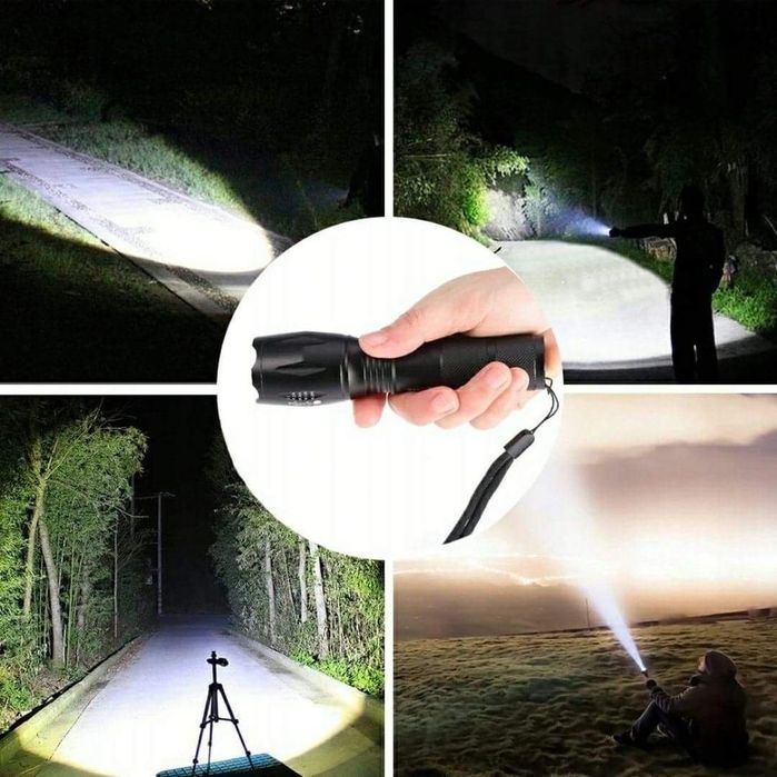 Latarka led CREE XML T6 6000 Lumenów z zoomem