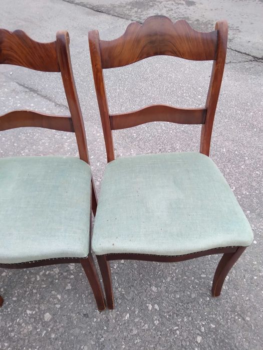Komplet 6 krzeseł krzesła fornir orzech/mahoń Biedermeier FV DOWÓZ