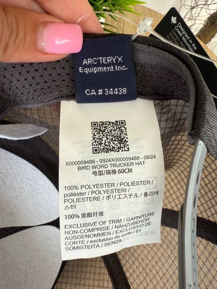 Оригінал кепка Arc’teryx bird word trucker hat