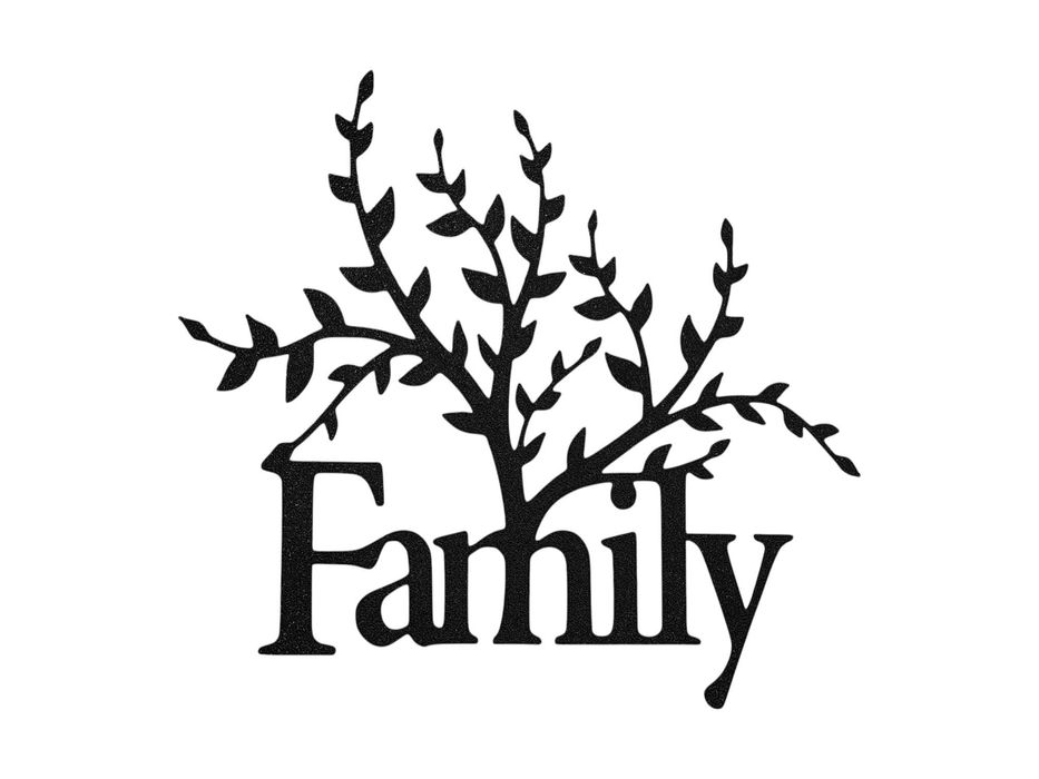 Drzewo Family Wall art- Dekoracja ścienna Rodzina / Czarny