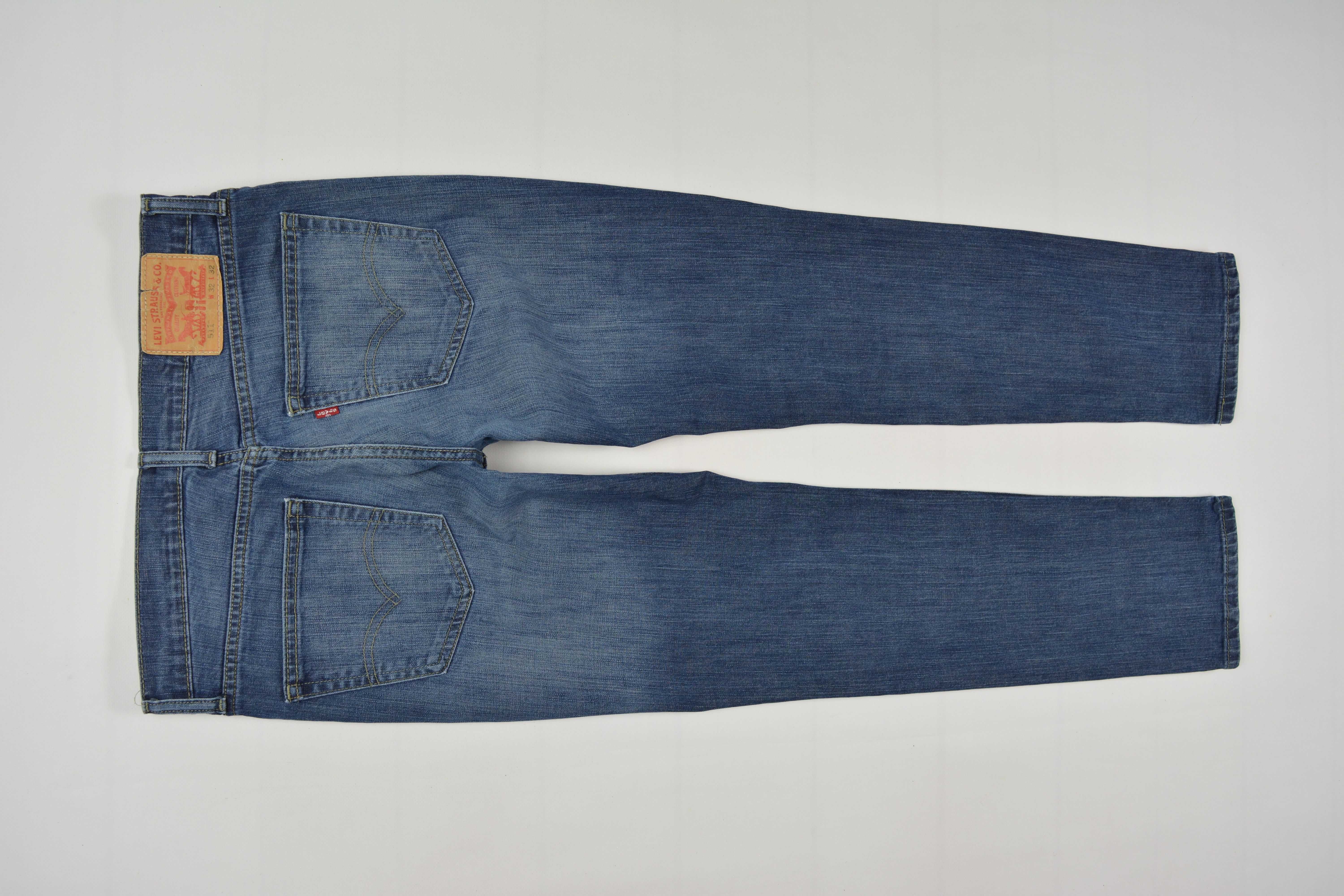 Levis 511 Slim Fit Kultowe Jeansy Stretch W32 L32 32/32 pas:86