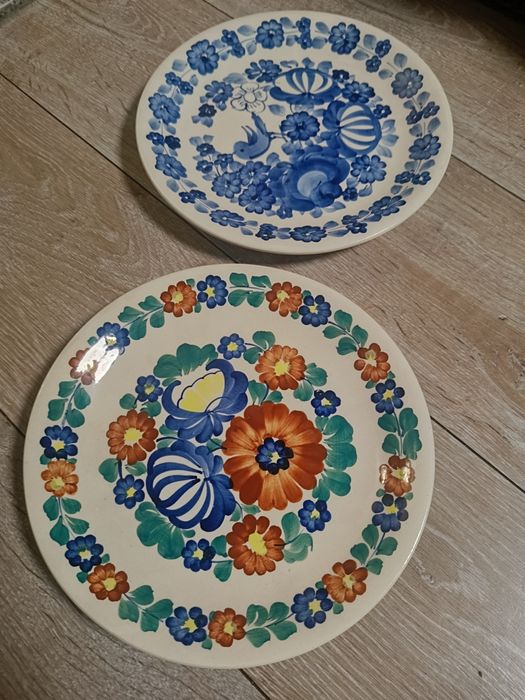 Włocławek fajans talerze ręcznie malowane