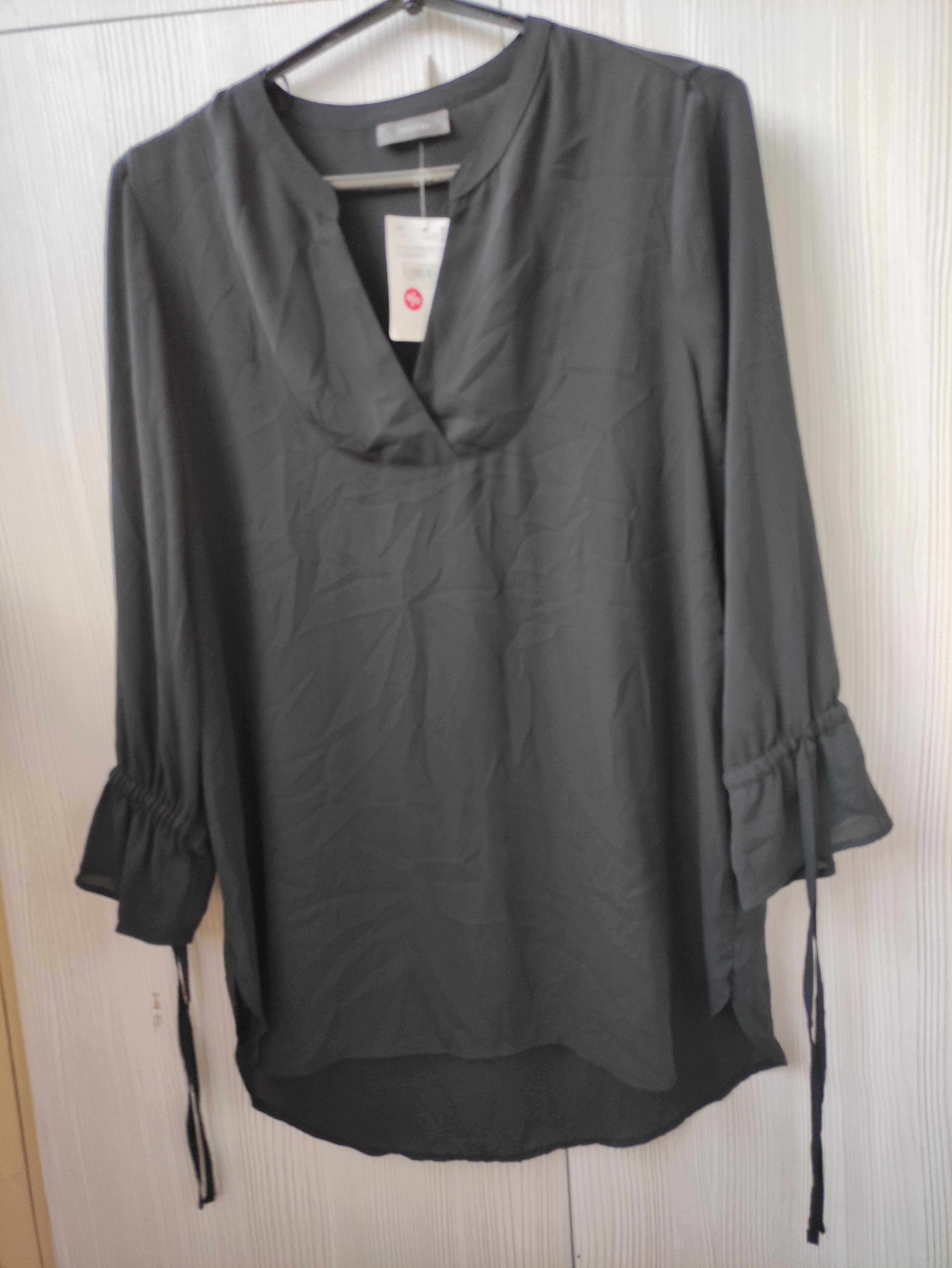новая женская черная  блуза кокон с рукавом 34/,  р.48/UK12