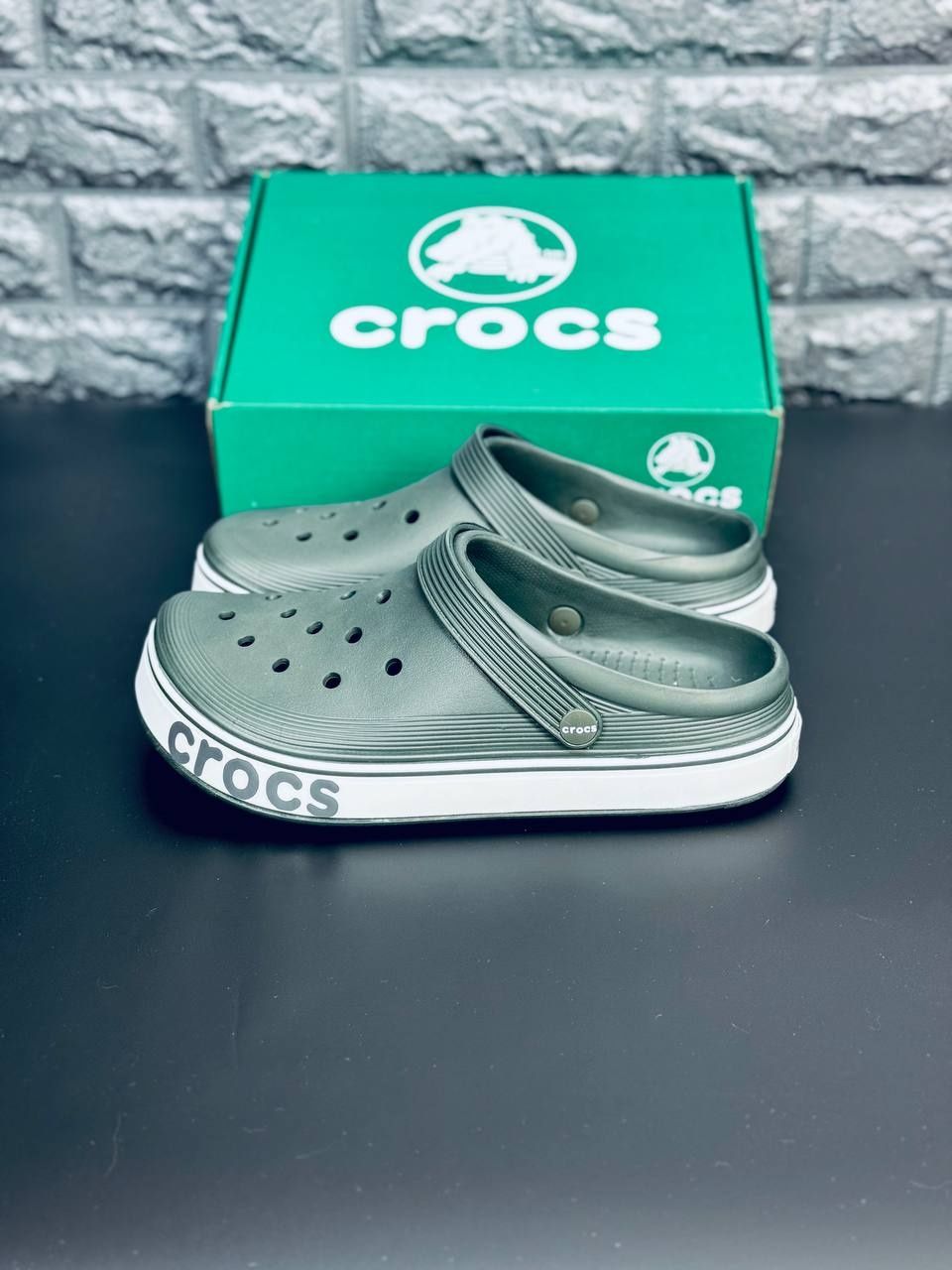 Мужские шлепанцы Crocs Зелёные Шлепанцы Кроксы Чоловічі Крокси