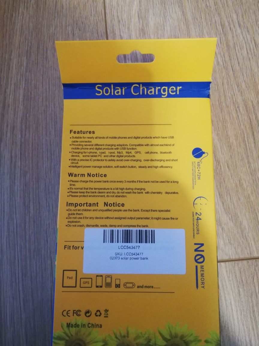 Power bank solarny NOWY