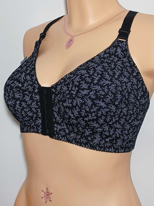 Han Biustonosz miękki zapinany z przodu czarny wygodny 120D