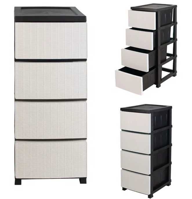 Комод Ротанг пластиковий 4 яруси 86.5х44.5х34.5 см R-Plastic