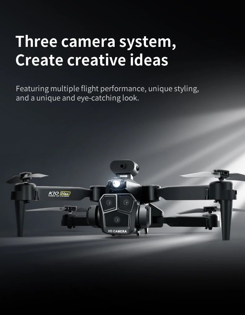 Dron K10 MAX z potrójną kamerą ESC bezszczotkowy
