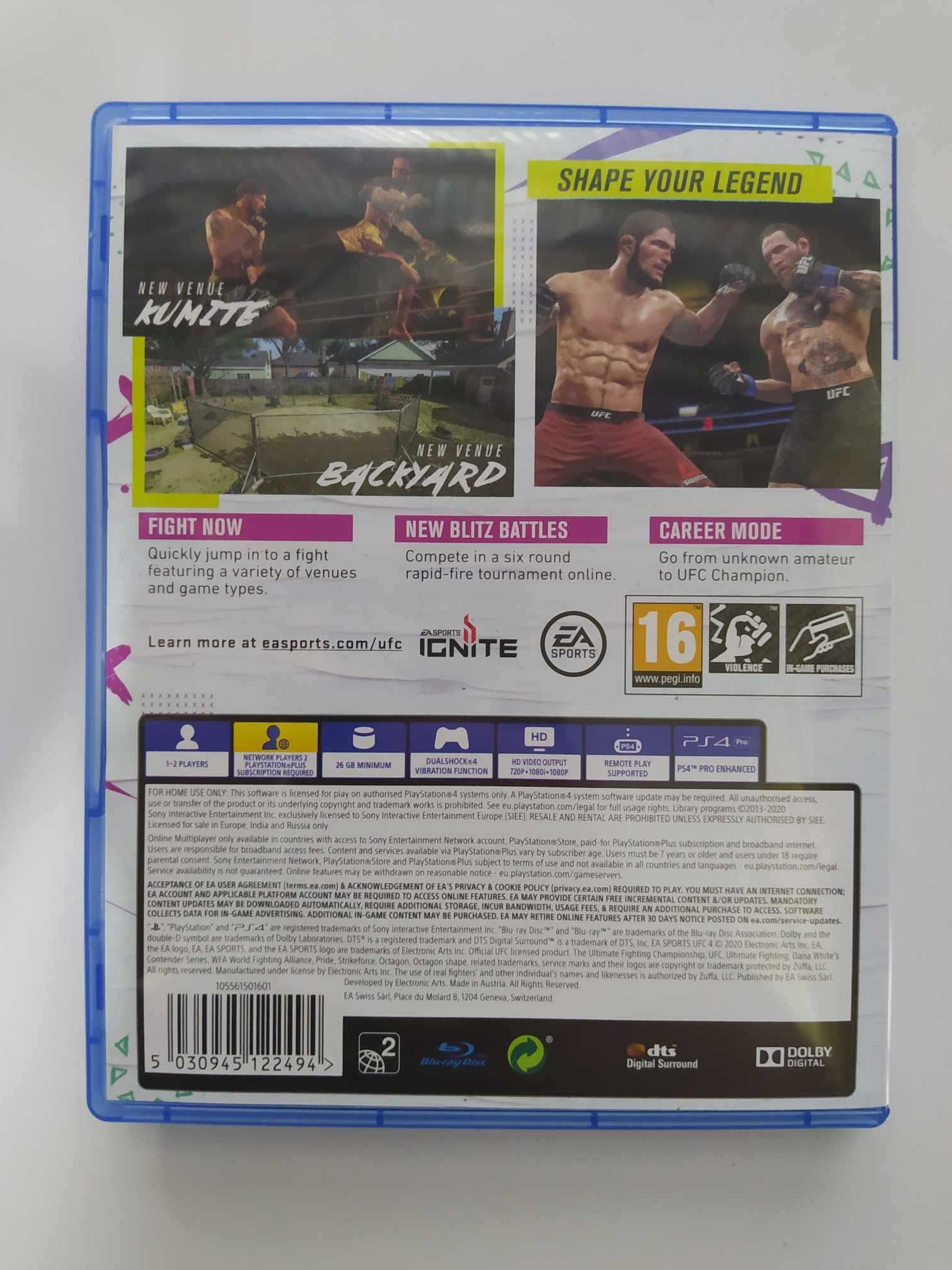 UFC 4 PS4 Polskie napisy są w grze / okładka zagraniczna