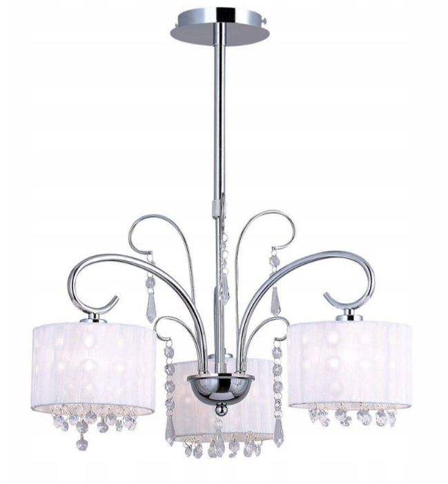 Lampa sufitowa glamour Italux SPAN zyrandol 3 klosze kryształki chrom